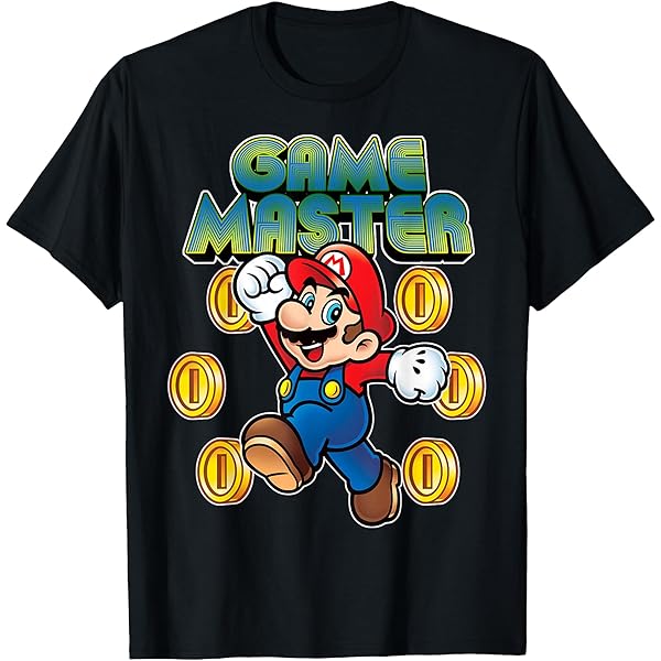 Amazon.com: Nintendo Super Mario Game Master Coins Graphic T-Shirt